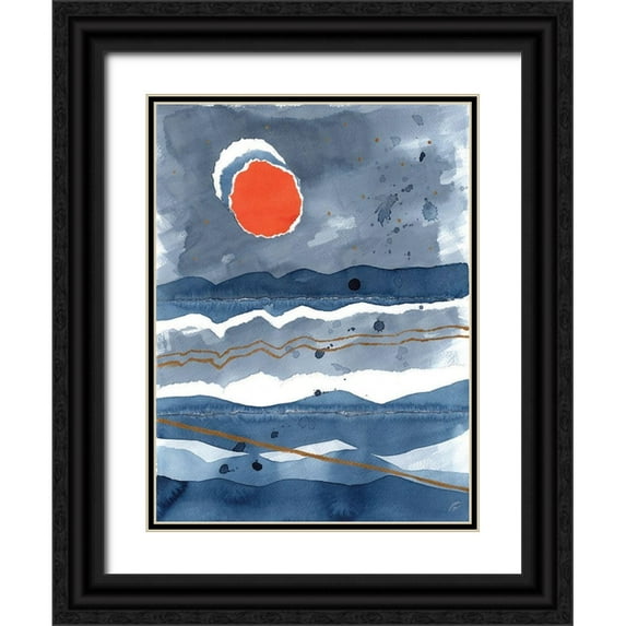 Lee, Judson 19x24 Black Ornate Wood Framed with Double Matting Museum Art Print Titled - Triple Moon