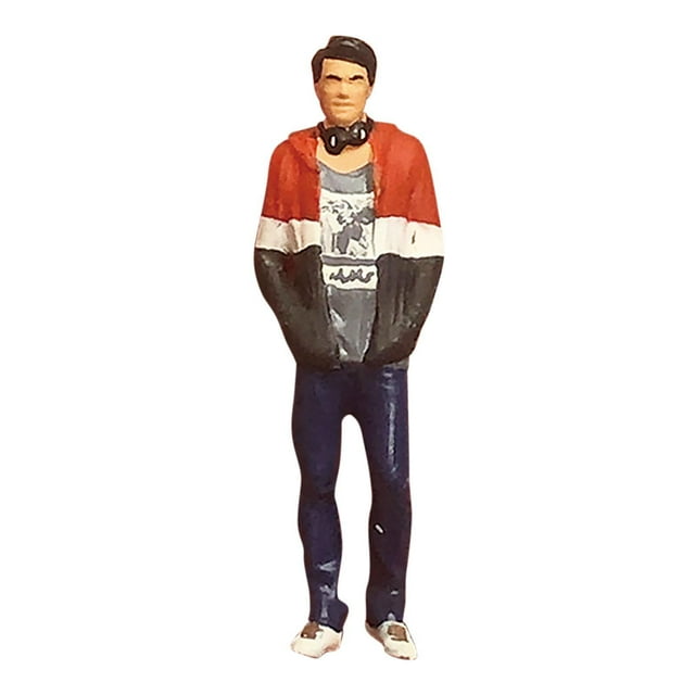 Figuras de personas a escala 1/64, elegantes decoraciones de escritorio, minifiguras de personas, hombre joven. rojo