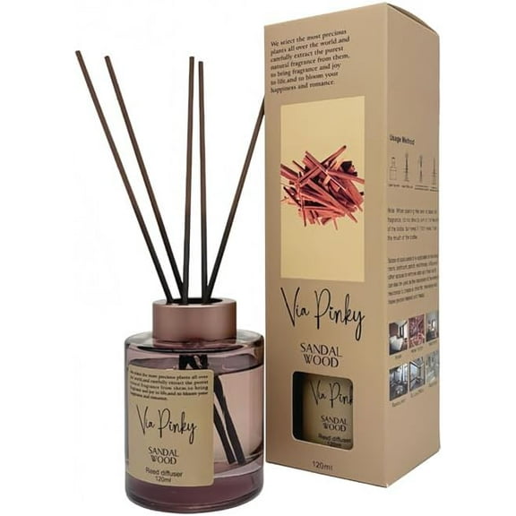 Sandalwood Reed Diffuser 120ml – Warm Woody Home Fragrance, Aromatherapy, Long-Lasting Fragrance, Room Decor Gift