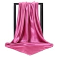 thumbnail image 1 of Nvzi Conjunto de 3 pañuelos de seda rosa oscuro de 35,43 × 35,43 pulgadas, pañuelo cuadrado de satén suave para mujer, accesorio de moda para el cabello., 1 of 5