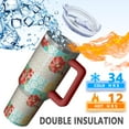 thumbnail image 5 of OBREWU Pioneer Flower Tumbler with Handle and Lid,Pioneer Flower 40oz Double Wall Vacuum Insulated Tumbler,Cups Gift for Women and Men, 5 of 7
