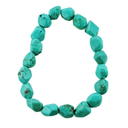 Triple Strand Turquoise Bead - Blue Turquoise 20x10mm Shaped Semi-Finished Bead Strand (16 Inch)