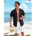 thumbnail image 3 of COOFANDY Button Down Casual Shirts for Men Beach Wear Summer Button up Short Sleeve Stylish Shirts, 3 of 6