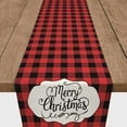 thumbnail image 3 of Creative Products Merry Christmas Red Black Buffalo Check 16x90 Cotton Twill Table Runner, 3 of 3