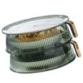 thumbnail image 3 of Cubierta de alimentos con aislamiento verde transparente, cubierta térmica multicapa apilable a prueba de polvo para almacenamiento de verduras, 2 capas, 3 of 12