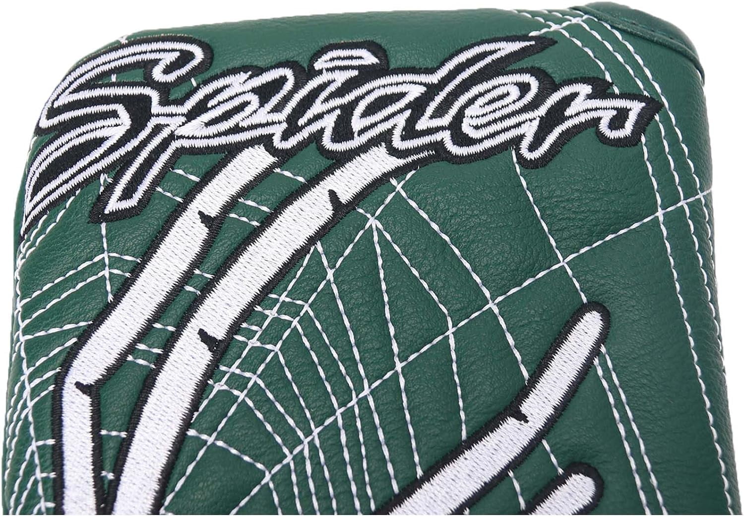 Golf Mallet Putter Head Cover Spider Embroidery Pattern Magnetic Synthetic Leather PU Headcover