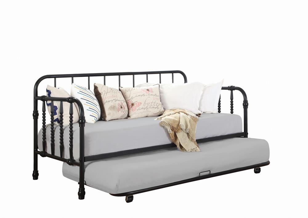 Twin Metal Daybed with Trundle Black - image 4 of 5