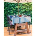 thumbnail image 3 of Fsddascl Blue Ombre Outdoor Tablecloth - 60x120 Inch Rectangle Dining Table Cover, Watercolor Landscape Abstract Rustic Waterproof Outdoor Table Cloth with Umbrella Hole & Zipper for Picnic/Patio, 3 of 7