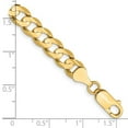 thumbnail image 2 of 14k Yellow Gold Solid Polished 6.75mm Open Concave Curb Chain Anklet 9 Inch Lobster Claw Anklet for Women and Men, 2 of 2
