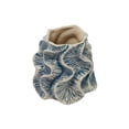 thumbnail image 3 of Bloomingville Organic Shaped Stoneware Vase with Wavy Pattern Exterior, Blue and Ivory, 3 of 7