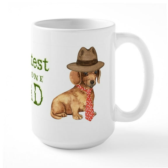 CafePress - Dachshund Dad Large Mug - 15 oz Ceramic Large White Novelty Mug