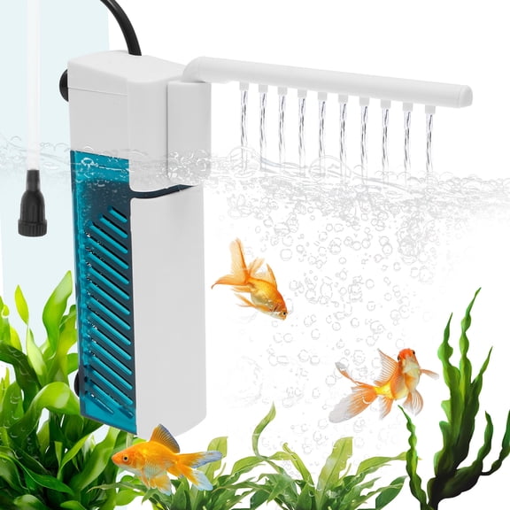 Aquarium Filter in-Tank Filter Internal Fish Tank Filter Turtle Filter，Two Modes Multipurpose Filter Pump Quiet and Stable for Freshwater Saltwater Fish Tanks