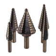 thumbnail image 1 of Juego de 5 brocas escalonadas de 3/16 a 1-3/8 pulgadas, brocas cónicas de carburo para madera, metal y plástico, 1 of 15