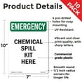 thumbnail image 2 of Chemical Spill Kit Here OSHA Emergency Rigid Plastic Sign 10 Inch x 7 Inch - 10 Pack, 2 of 8