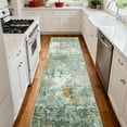 thumbnail image 2 of FairOnly Modern Abstract Machine Washable 2'x6' Runner Rug for Hallway Ultra Thin Low Pile Foldable Non Slip Floor Cover for Kitchen Laundry,Green, 2 of 7