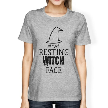 Resting Witch Face Cute Womens Halloween Graphic Short Sleeve Shirt