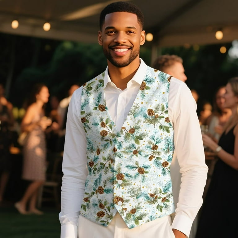 Yuyamidu Pine Cones Men's Suit Vest Christmas Dress Vest for Men Size 4XL  Slim Fit Formal Business Waistcoat Tuxedo V-Neck Vests for Wedding -  Walmart.com