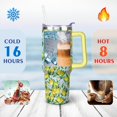 thumbnail image 4 of 40oz Yellow Lemon Pattern Stainless Steel Flip Straw Tumbler Spill Proof Travel Cup Double Wall Vacuum Insulated Coffee Mug with Top Handle, 4 of 6