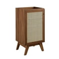 thumbnail image 3 of Modway Soma 18" Modern Wood Bathroom Vanity with Rattan Door in Walnut/Black, 3 of 17