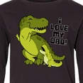 thumbnail image 4 of Inktastic I Love my Dad with Baby and Daddy Tyranasaurus Rex Long Sleeve Youth T-Shirt, 4 of 5