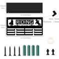 thumbnail image 2 of Horse Medal Hanger Trophy Shelf Display with 12 Hooks Horsemanship Ridding Metal Medal Holder for Wall Mount Hold 60+ Ribbons Organization Rack with Shelf for Awards Medalists 15.7x8x4Inch, 2 of 8