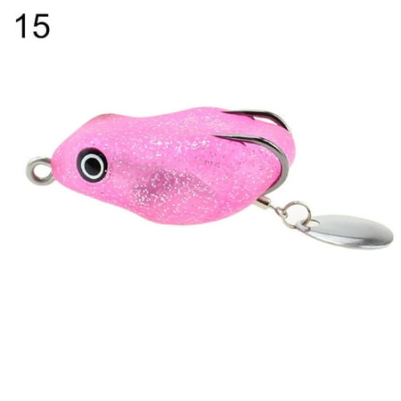 Lifelike Artificial Bass Lures Double Hooks Topwater Soft Swimbaits Frog Lure Thunder Frog Fishing Lures 15