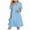 Light Blue(Short Sleeve), variant on Casual Midi Dresses for Women Summer V-Neck Dress Solid Color Casual High Waisted Sleeveless Dress Lightweight Summer Vacation Beach Fashion Comfy Wear S-XXL