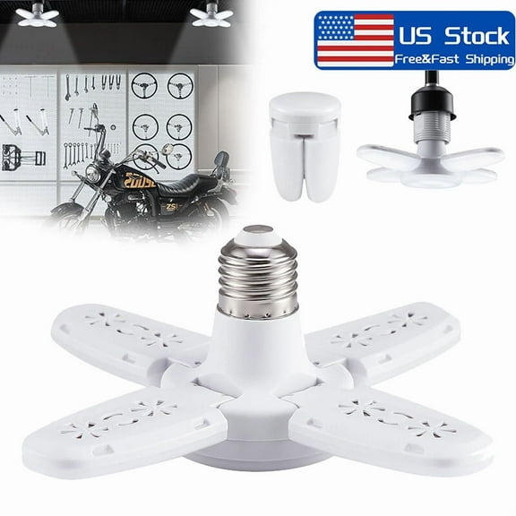 E27 Led Garage Light Bulb 28W Deformable Workshop Ceiling Fixture Lights Lamp Us