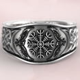 thumbnail image 3 of Xinyolin Wide Silver Color Alloy Eagle Compass Carved Ring - Men's Jewelry Accessory, 3 of 8