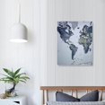 thumbnail image 3 of ONETECH   Vintage World Map Canvas Prints Push Pin Map Wall Art Decor Trace Travel Marks Map The Map of The World Antique Framed Picture for Living Room Office, 3 of 4