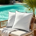 thumbnail image 2 of ZOPZO Outdoor Waterproof Throw Pillow Covers 2-Pack, Pure White, 18x18 Inch, Decorative Farmhouse Garden Cushion Cases for Couch Sofa, 2 of 8