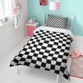 thumbnail image 4 of Black and White Checkered Duvet Cover and Pillowcase Set for Single Bedding, Bedroom Accessories for Kids Teens, 4 of 5