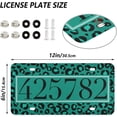 thumbnail image 3 of Custom Modern Teal Black Leopard License Plate, Personalized Your Text Picture Logo on Car Front Plate Custom Car Tags 6 x 12 Inch, 2 PC, 3 of 7
