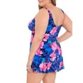 thumbnail image 2 of Simply Slim Women's Plus Cross Your Heart Swim Dress, 2 of 4