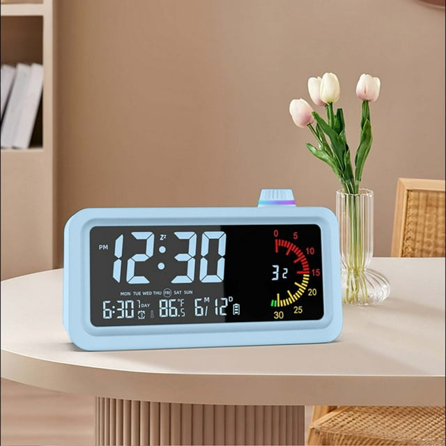 TIMIFIS Alarm Clock Digital Electronic Clock Lcd Color Sceen Display Visual Alarm Clock Timer 12/24H Switching Countdown Time Apartment Essentials