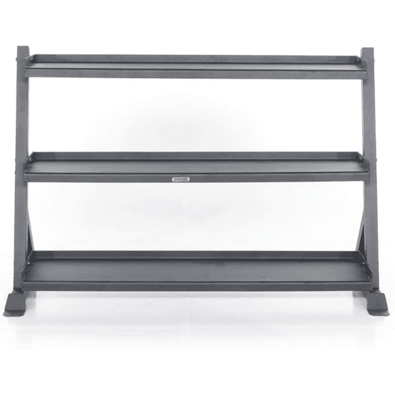 Power Systems Granite Series 3-Tier Kettlebell & Dumbbell Storage Rack, Heavy Duty Steel, 60" Wide