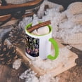 thumbnail image 5 of Light Pink Hibiscus Plants State Flower Of Hawaiian, Growing By Lava Rocks, 15oz Two-Tone Green Mug, 5 of 7