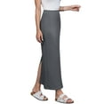 thumbnail image 4 of Knit Straight Skirt for Women High Waisted Back Slit Solid Color Business Casual Skirt XS Grey, 4 of 6