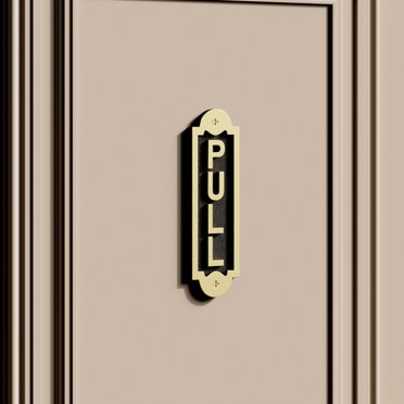 Brass Door Push Sign Plate Plaque Entry Way Doors 7 in. Height 2 1/8 ...
