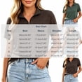thumbnail image 2 of Iyufng Striped Collared T-Shirt for Women Half Zip Short Sleeve Loose Knit Casual Daily Top, 2 of 5