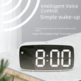 thumbnail image 2 of Reloj despertador con espejo de fuente grande, reloj LED multifunción, reloj electrónico con batería enchufable, reloj despertador de doble propósito, 2 of 6