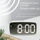 thumbnail image 2 of Reloj despertador con espejo de fuente grande, reloj LED multifunción, reloj electrónico con batería enchufable, reloj despertador de doble propósito, 2 of 6