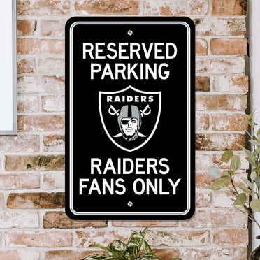 Las Vegas Raiders Team Color Reserved Parking Sign Décor 18in. X 11.5in. Lightweight