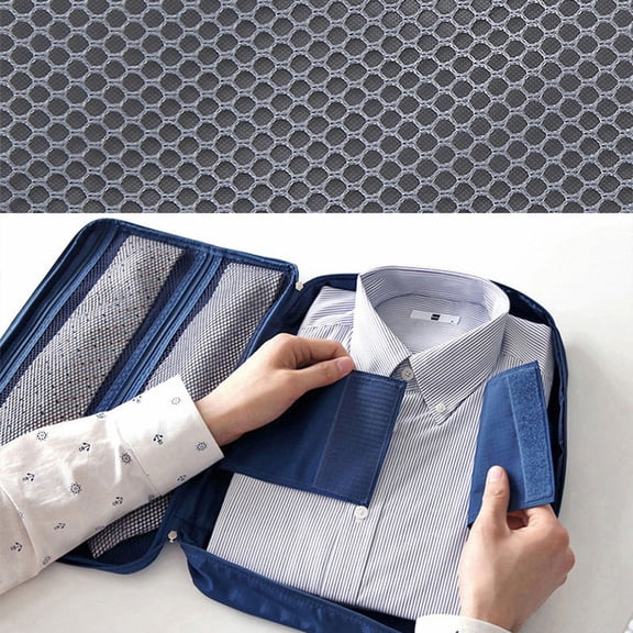 WRISTBIQUE Navy Blue Travel Shirt Tie Organizer Bag for Business Trips Polyester