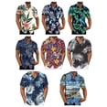 thumbnail image 4 of Big And Tall Mens Hawaiian Short Sleeve Shirts Summer Beach Vacation Holiday Tropical Tops Button Down Cruise Party Outfits Shirt, 4 of 4