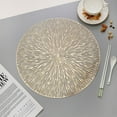 thumbnail image 4 of Relocy Fireworks Creative Simple Luxury Style Decorative Mats Table Mats Hotel Restaurant Heat Insulation Non-Slip Pvc Bowl and Plate Mats Coffee Table Mats Gold Autumn Sale! 1X Placemat, 4 of 5