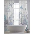 thumbnail image 5 of Ocean Coastal Sheer Curtains 2 Panels Set Sea Turtle Coral Starfish Seaweed Wood Grain Sheer Window Curtains Light Filtering Rod Pocket Voile Drapes for Bedroom Living Room 52"X96", 5 of 8