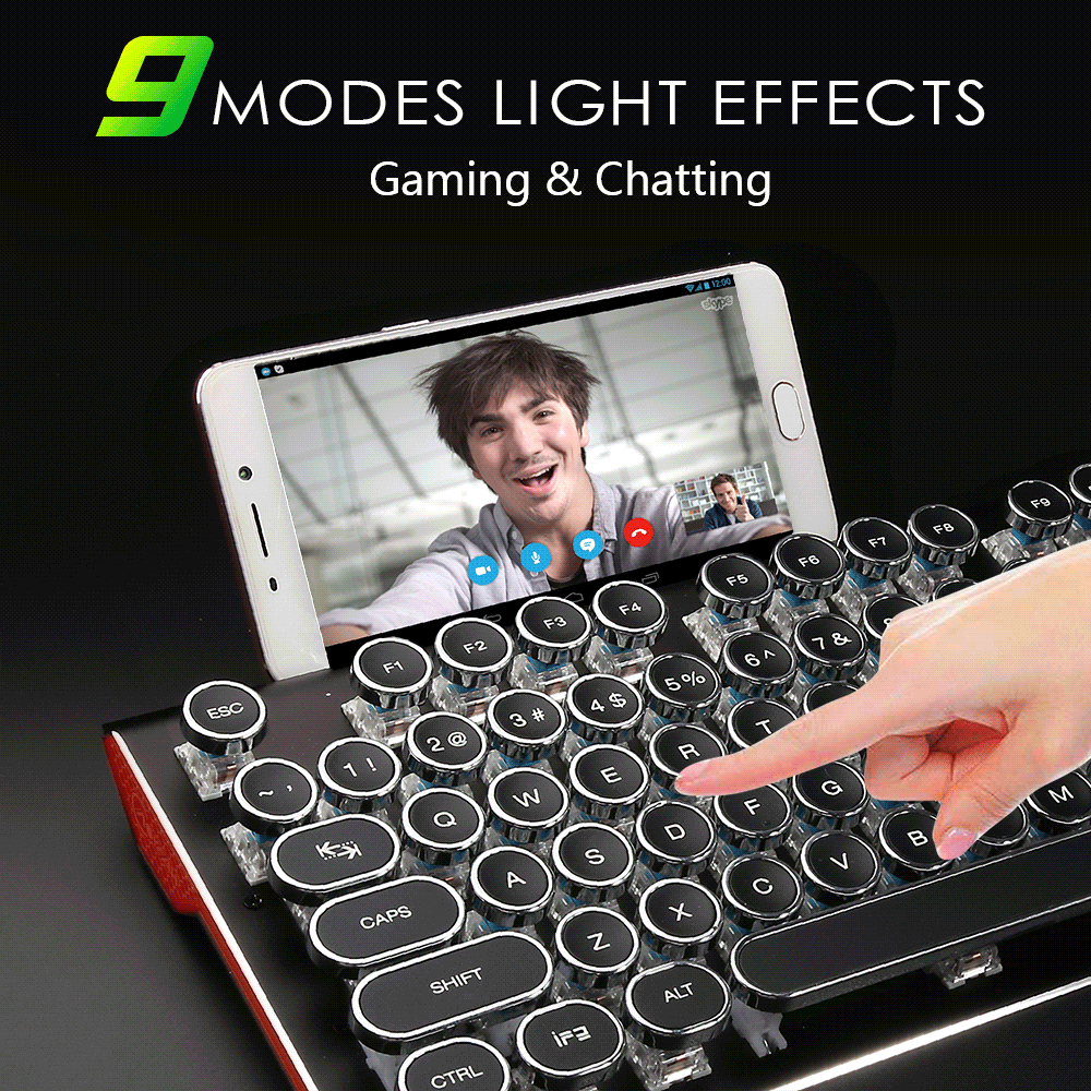 Steampunk Gaming Mechanical Keyboard Backlight Mechanical Switch