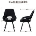 thumbnail image 2 of Swivel Dining Chairs Set of 2, Modern Upholstered Fabric Kitchen Chair with Thicken Cushions, Soft Accent Side Chair for Living Room, Bedroom, Restaurant, Black, 2 of 7