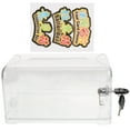 thumbnail image 4 of Shisuyan Donation Box With Lock Suggestion Box Transparent Acrylic 1Set 7.31x4.56x3.93in, 4 of 9